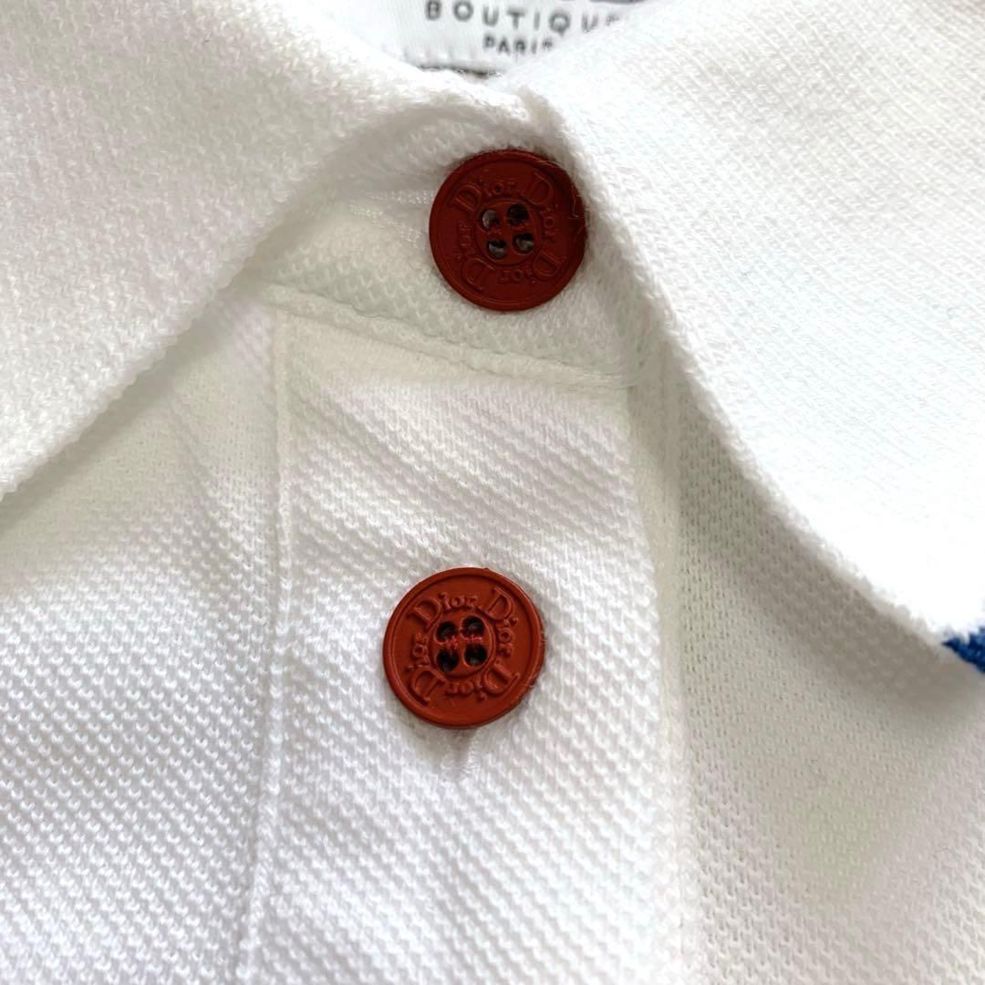 クリスチャンディオール　半袖ポロシャツ　白　ロゴプリント刺繍