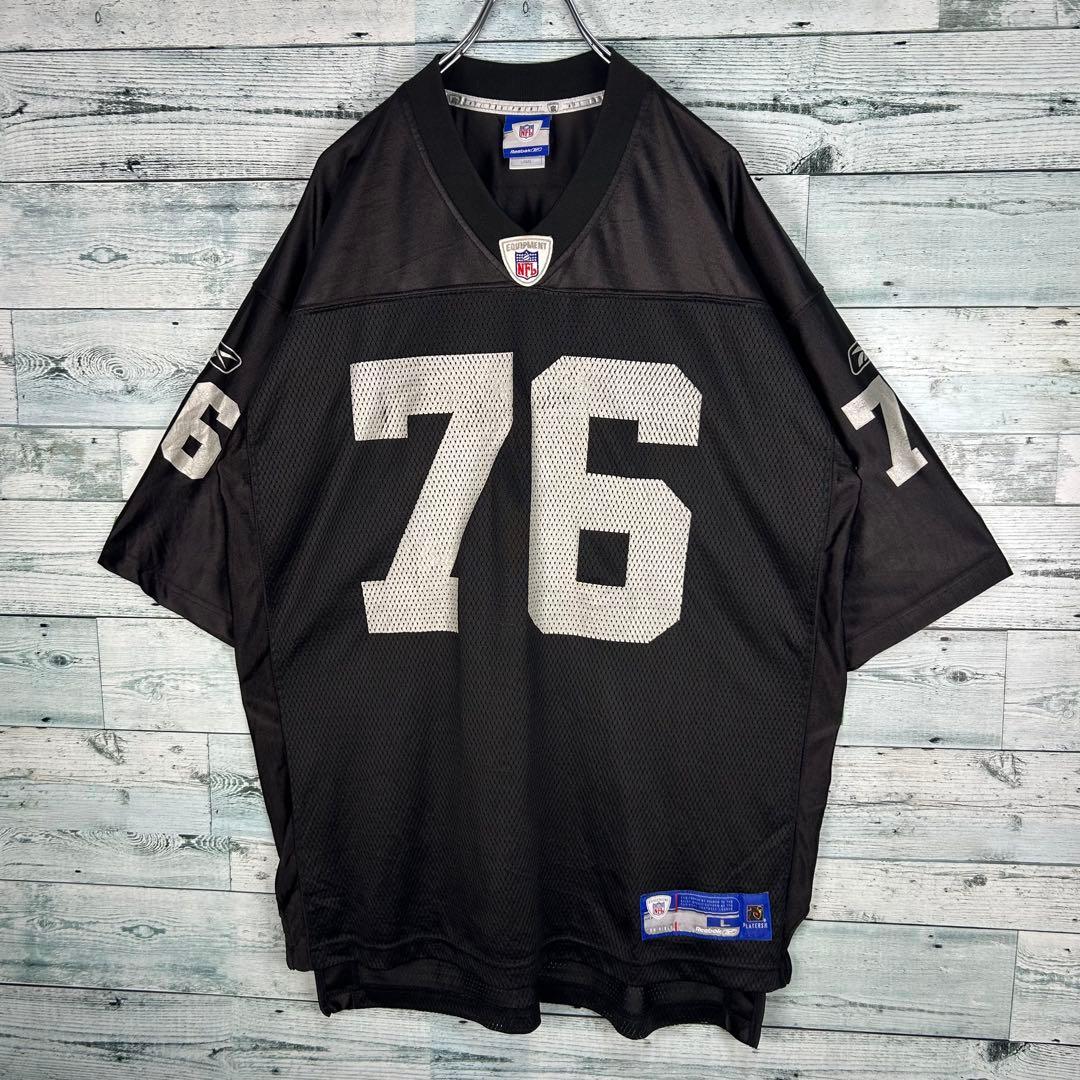 リーボック NFL プリントチームロゴ レイダース ゲームシャツ L 5460