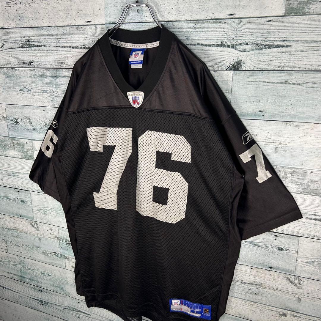 リーボック NFL プリントチームロゴ レイダース ゲームシャツ L 5460