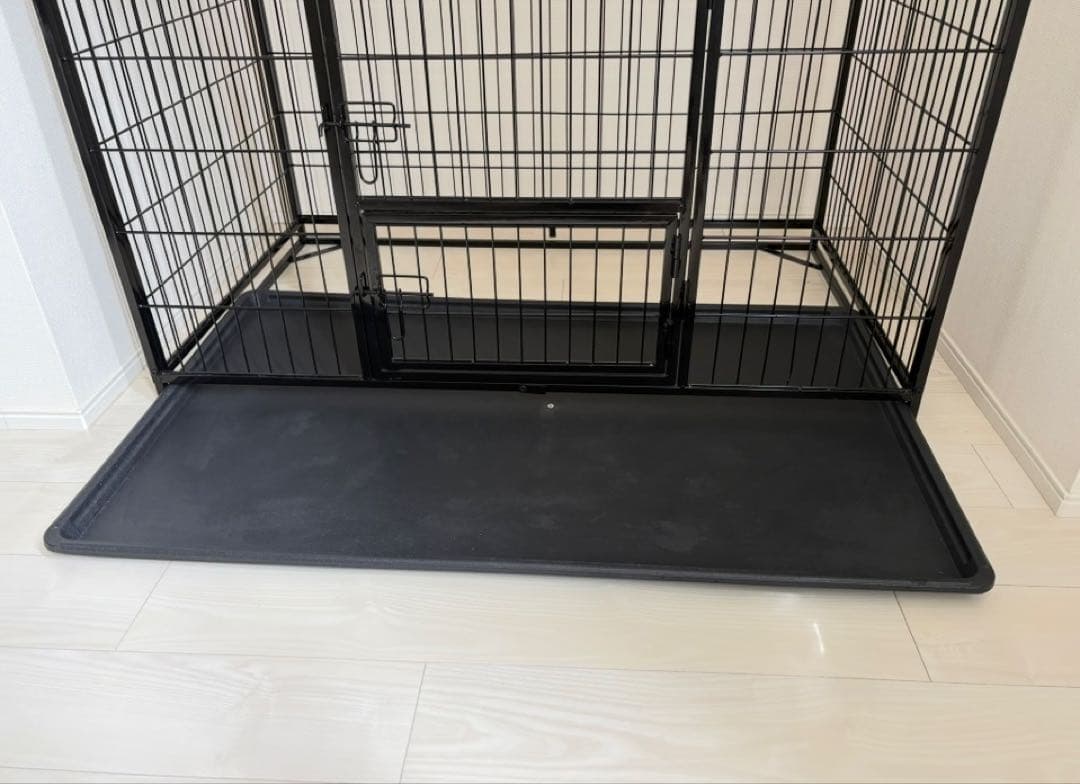 美品　FEANDREA 犬 ケージ 大型犬用 ダブルドア付き トレー付き