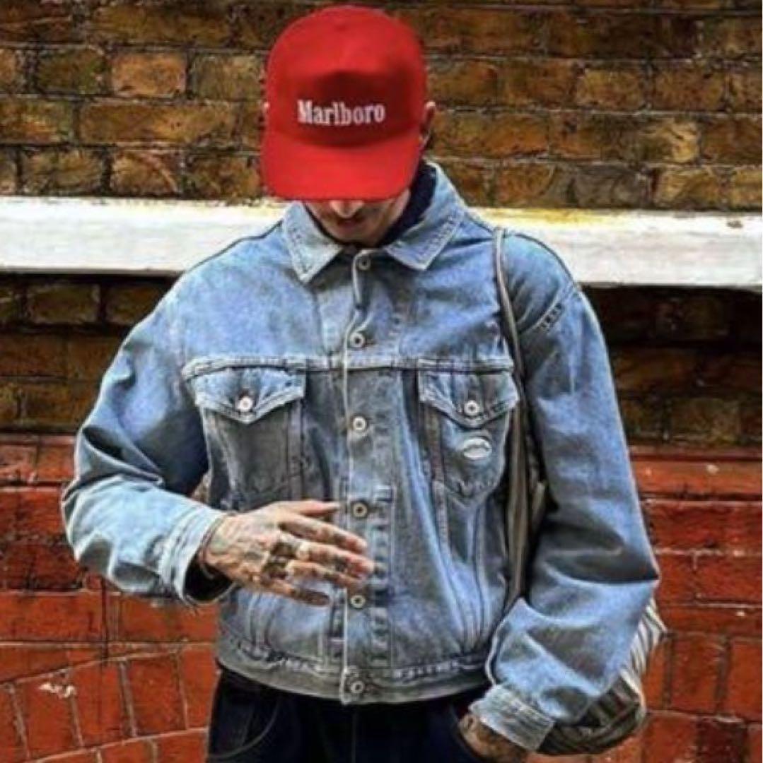 マルボロ Marlboro コーデュロイキャップCAP ハトメ仕様 刺繍ロゴ