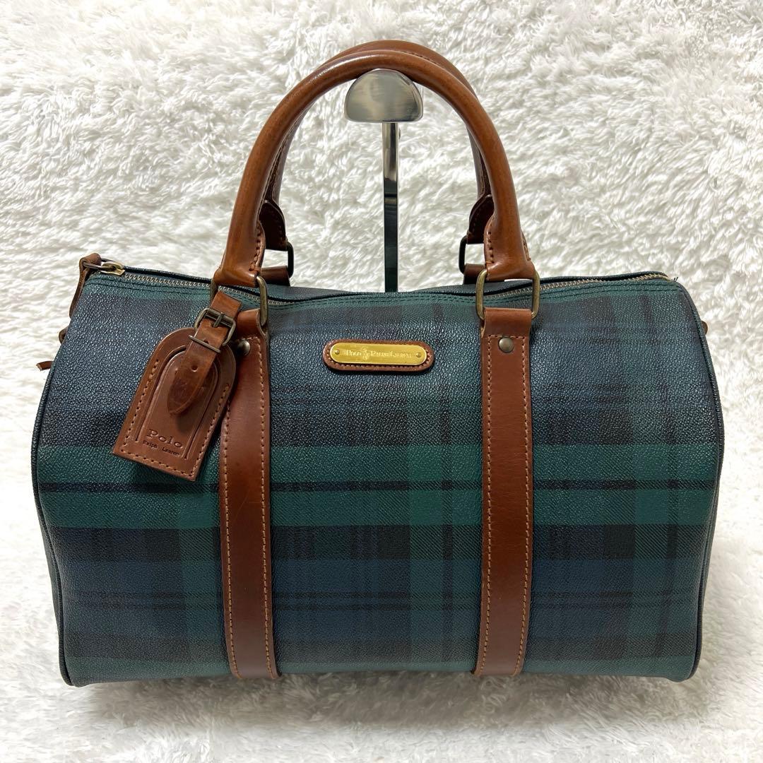 POLO RALPH LAURENミニボストンバッグ ブラックウォッチ　35cm