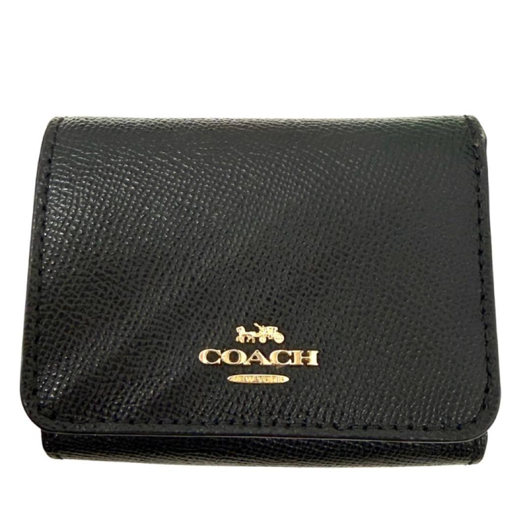 美品✨COACH ブラック 三つ折り財布