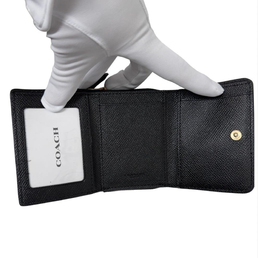 美品✨COACH ブラック 三つ折り財布