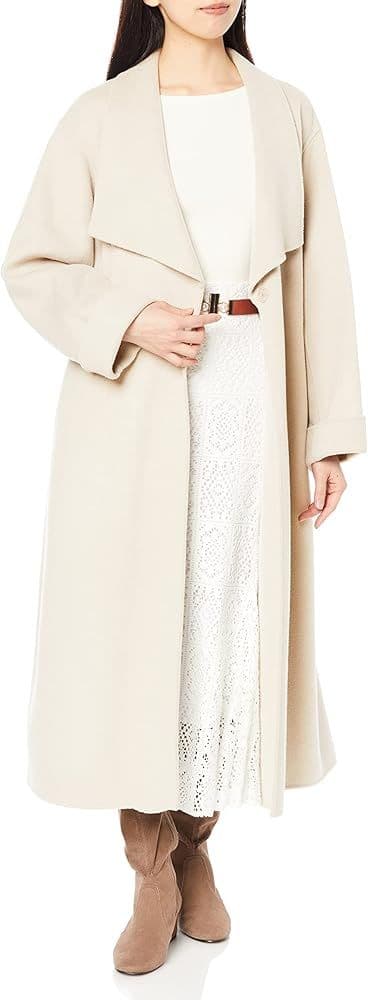 カ*！様 最終値下げ⚠snidel シャルムビッグカラーロングコート 白 アイボ