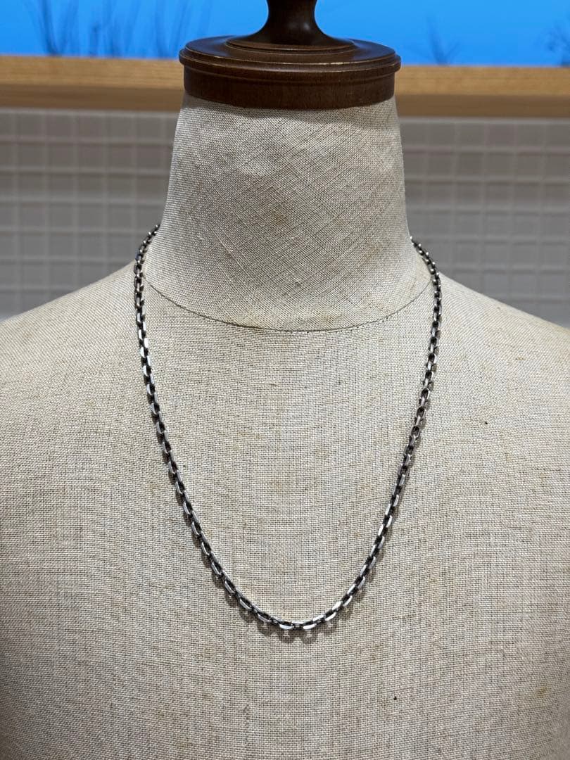 【美品】シルバー925製 細角チェーン ネックレス 48.5cm アクセサリー