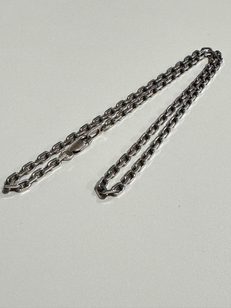 【美品】シルバー925製 細角チェーン ネックレス 48.5cm アクセサリー