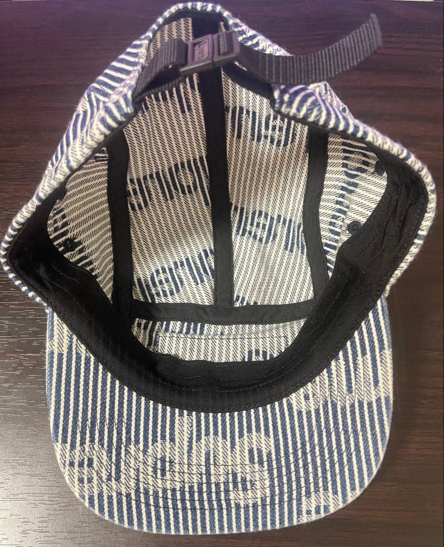 Supreme デニムストライプキャップ ネイビー ホワイト stripe