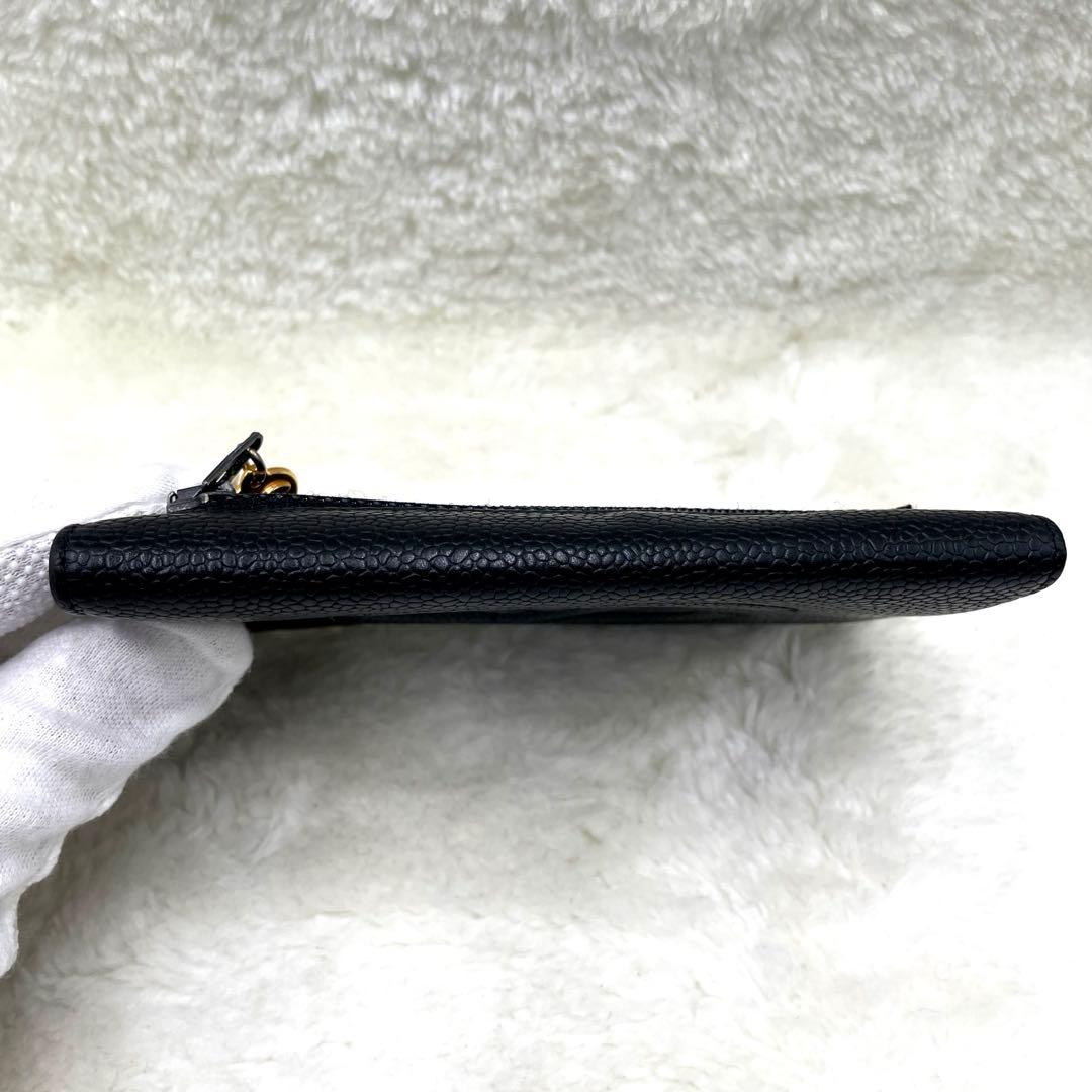 シャネル CHANEL 2つ折り 財布 デカココマーク キャビアスキン フラップ