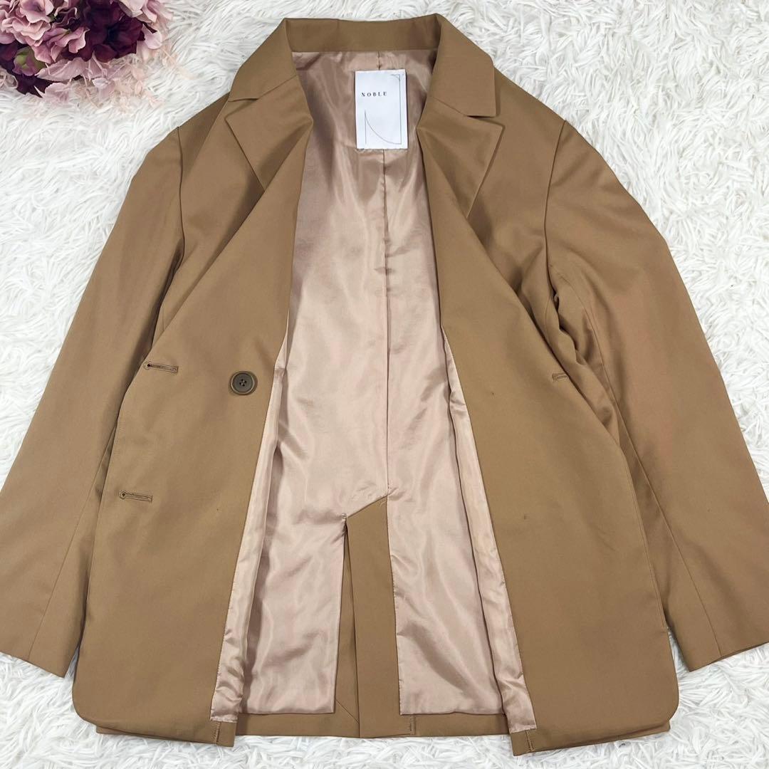 Noble ノーブル ダブルブレストジャケット 金ボタン キャメル 36