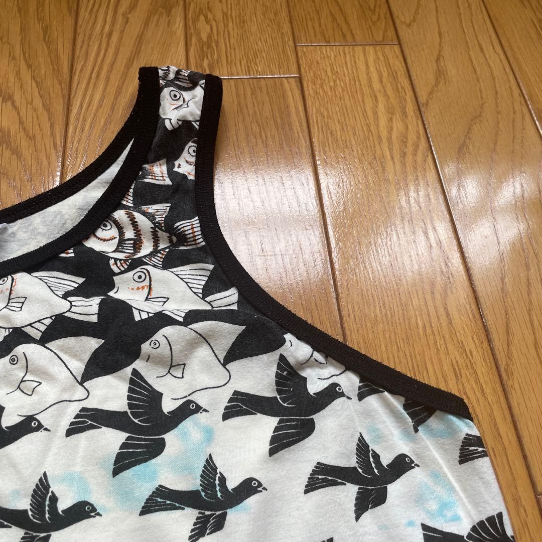 古着　菅田将暉　Escher エッシャー柄　　　　　　　　　タンクトップ