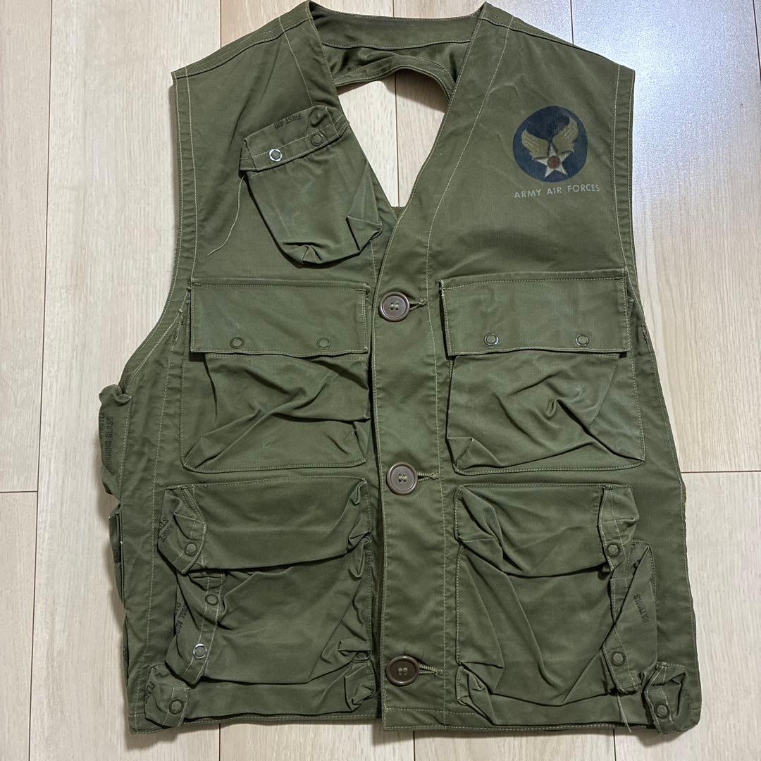 40's army air force c1ベスト　ラジオ　ミリタリー　実物