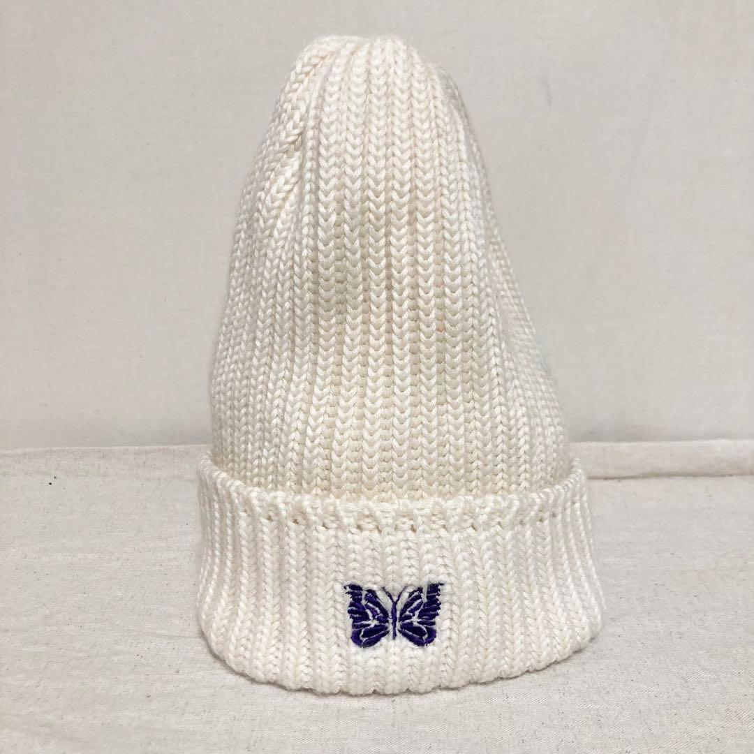 Needles パピヨン刺繍　メリノウールニット帽