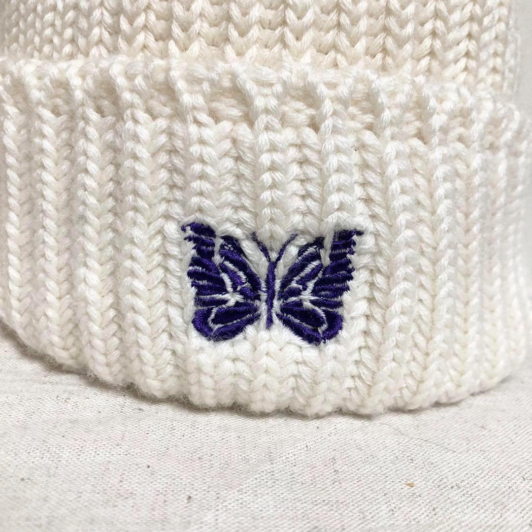 Needles パピヨン刺繍　メリノウールニット帽