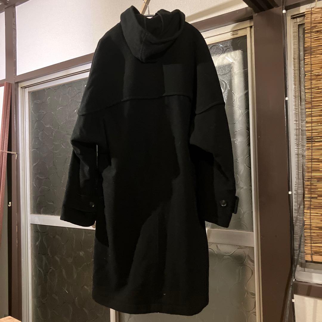 Yohji Yamamoto 黒 フード付きのウールのコート