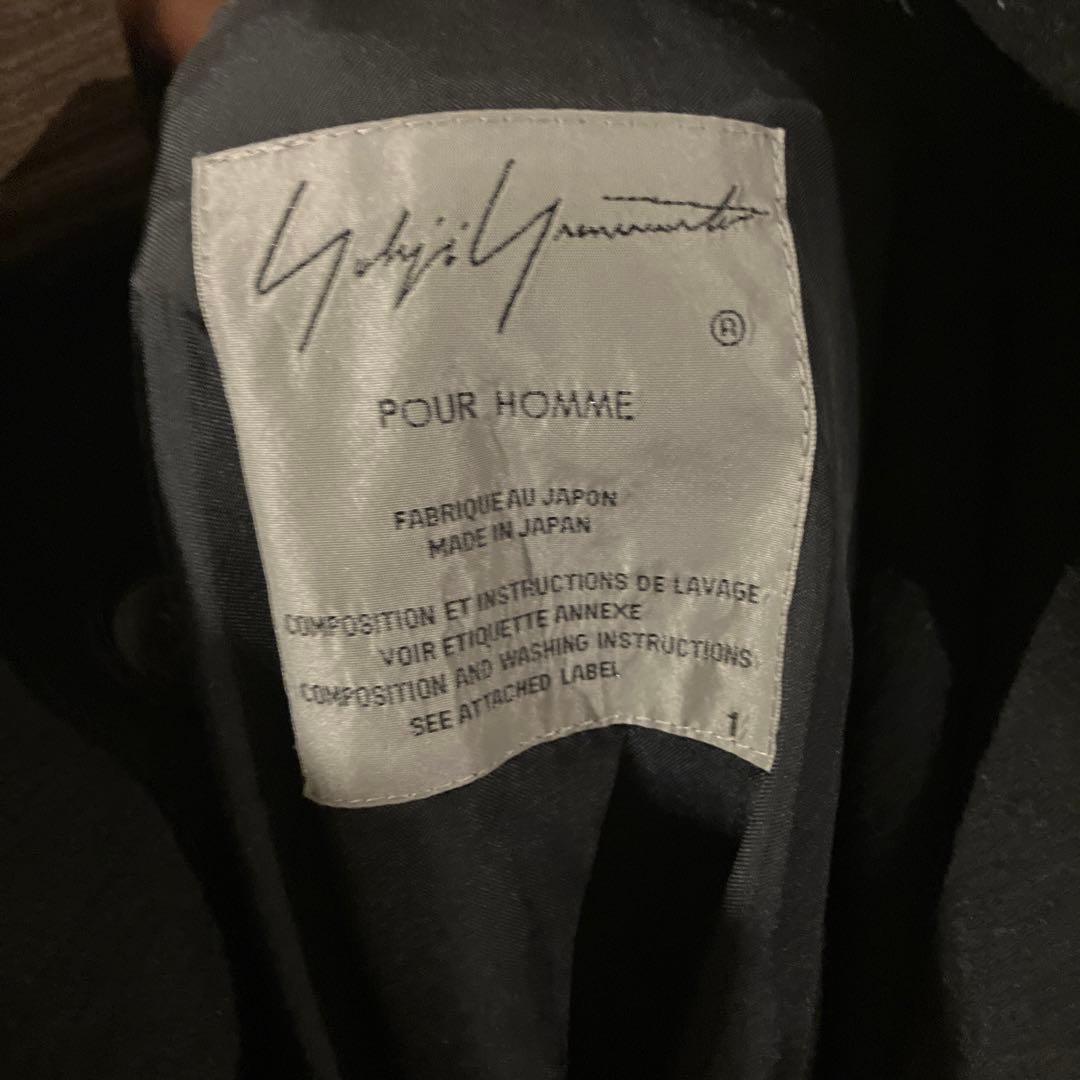 Yohji Yamamoto 黒 フード付きのウールのコート