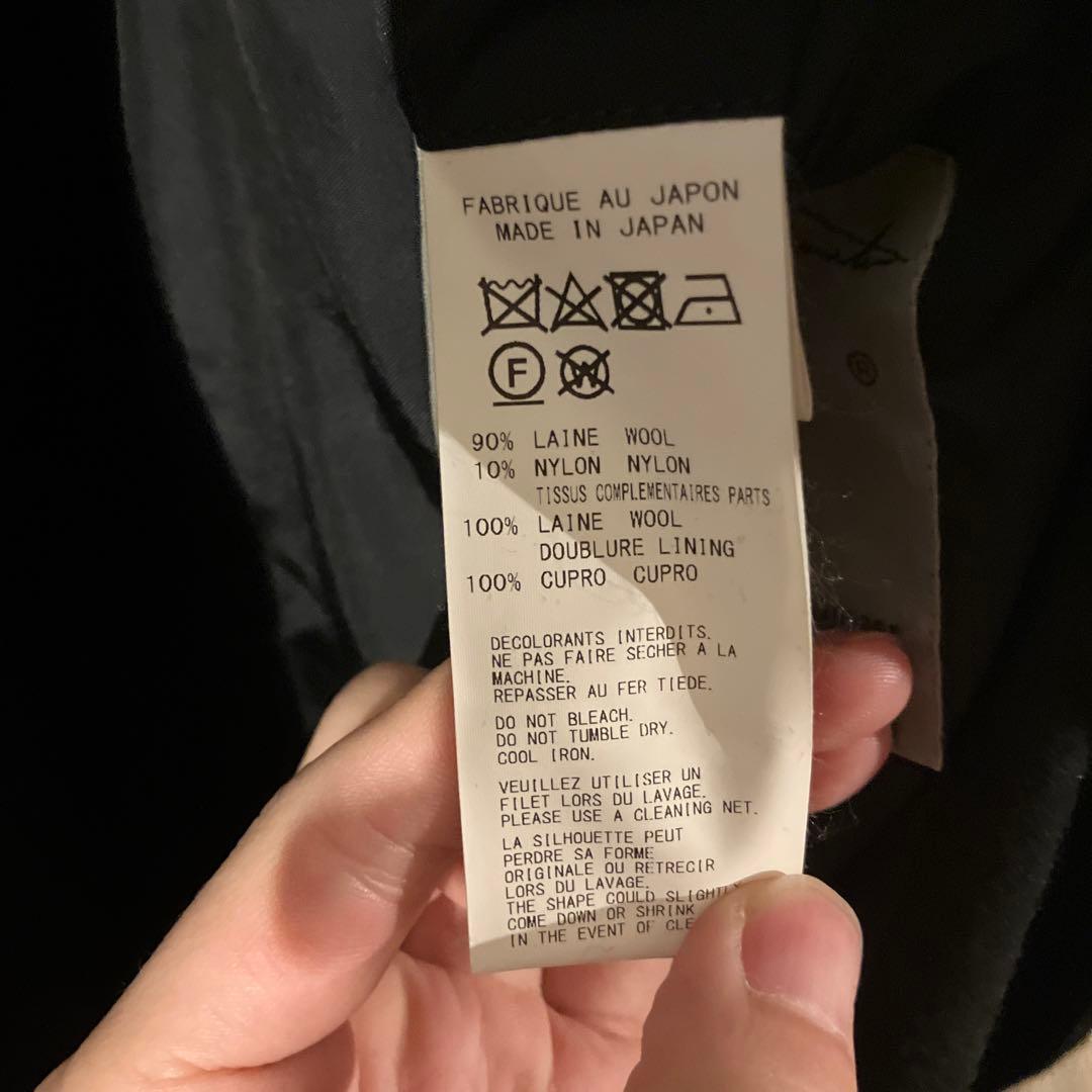 Yohji Yamamoto 黒 フード付きのウールのコート
