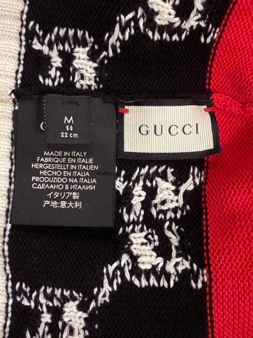 チ*ん様 極美品　GUCCI GGジャカードニット ビーニー ニット帽