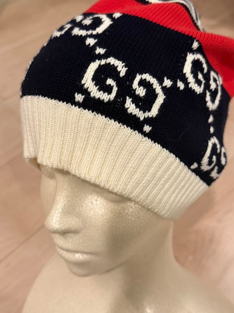 チ*ん様 極美品　GUCCI GGジャカードニット ビーニー ニット帽