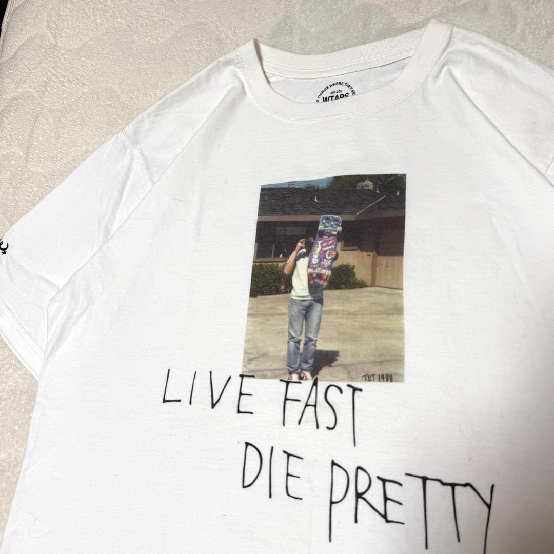 WTAPS ホワイト Tシャツ LIVE FAST DIE PRETTY 白 L