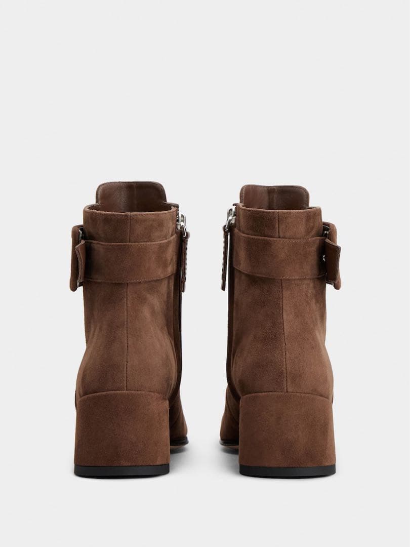 美品 roger vivier ポリー スエード ブーティ ブラウン