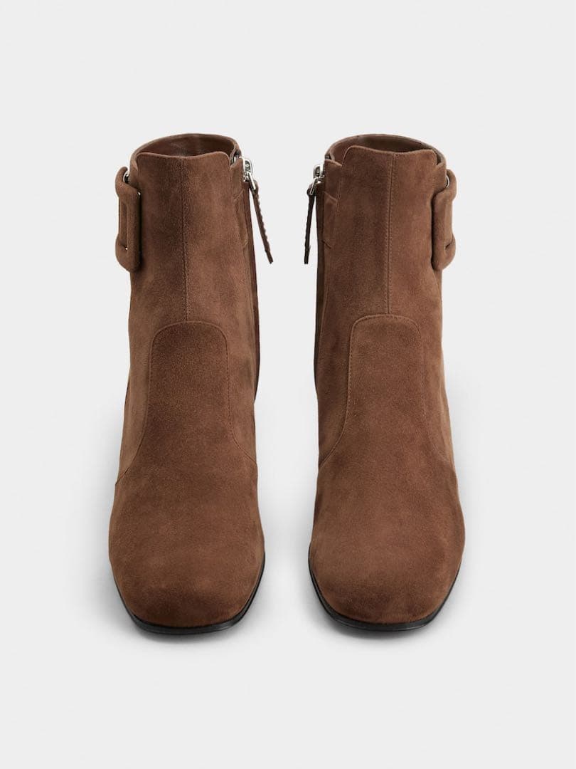 美品 roger vivier ポリー スエード ブーティ ブラウン