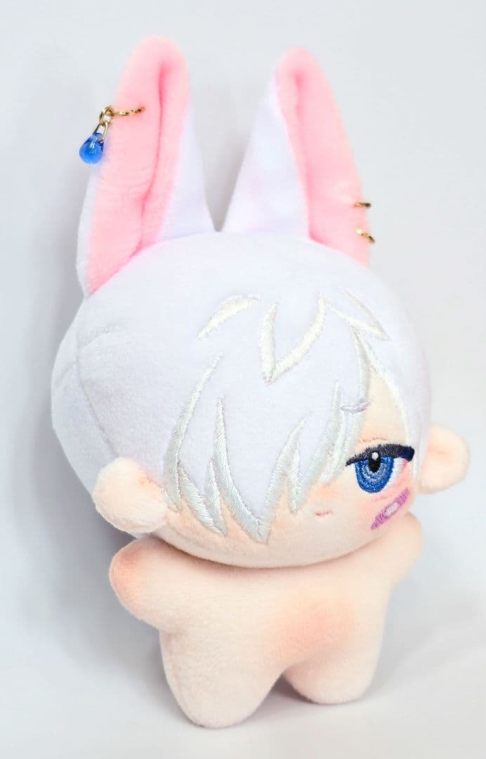 自作 無属性 ぬいぐるみ 白髪のケモ耳くん 10cm