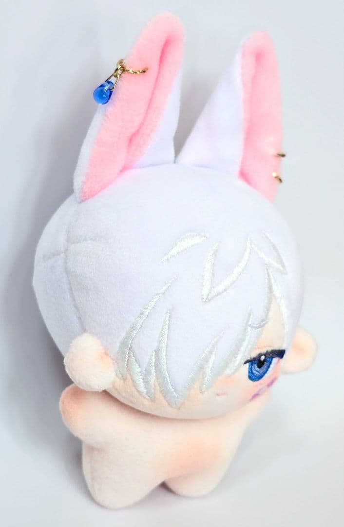 自作 無属性 ぬいぐるみ 白髪のケモ耳くん 10cm