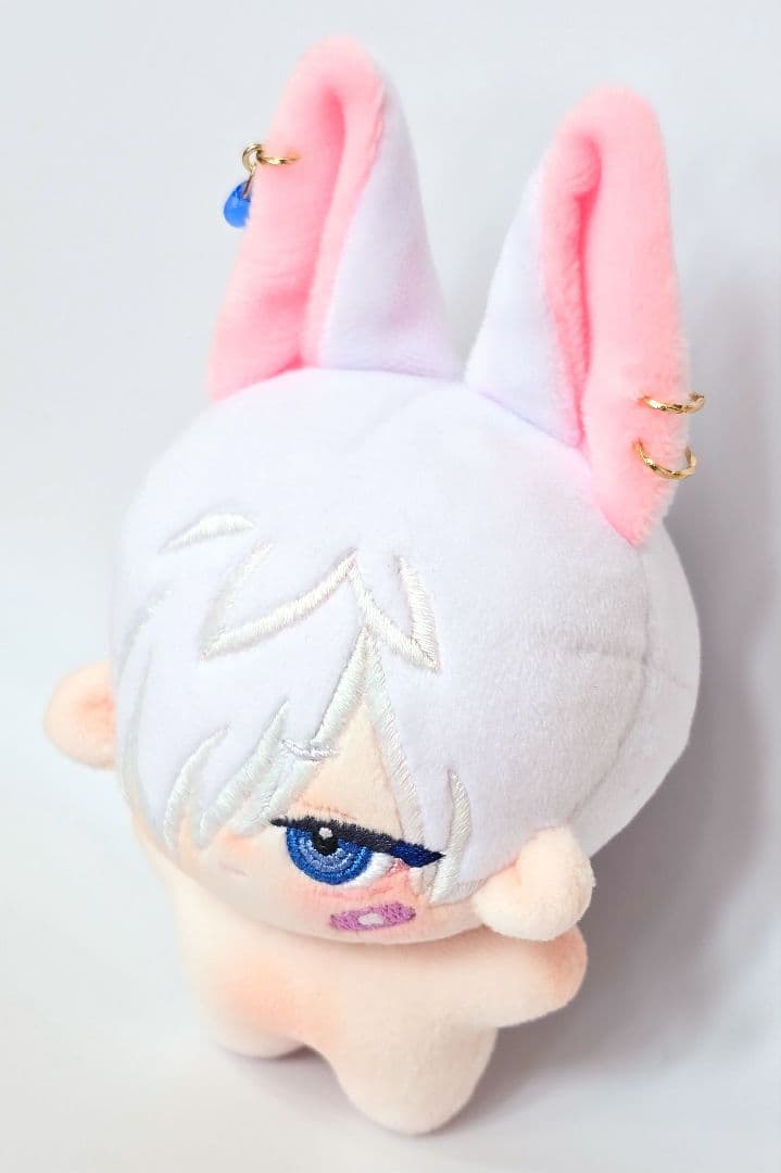 自作 無属性 ぬいぐるみ 白髪のケモ耳くん 10cm