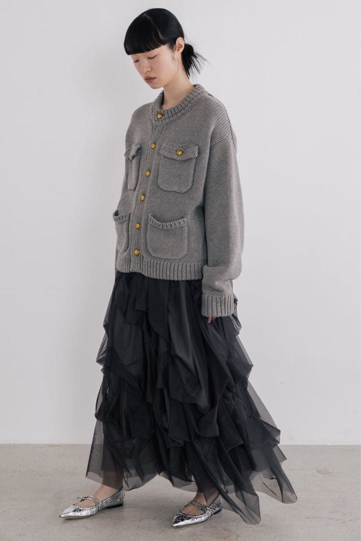THE TOÉ Iris Tulle Skirt ブラック Mサイズ 美品