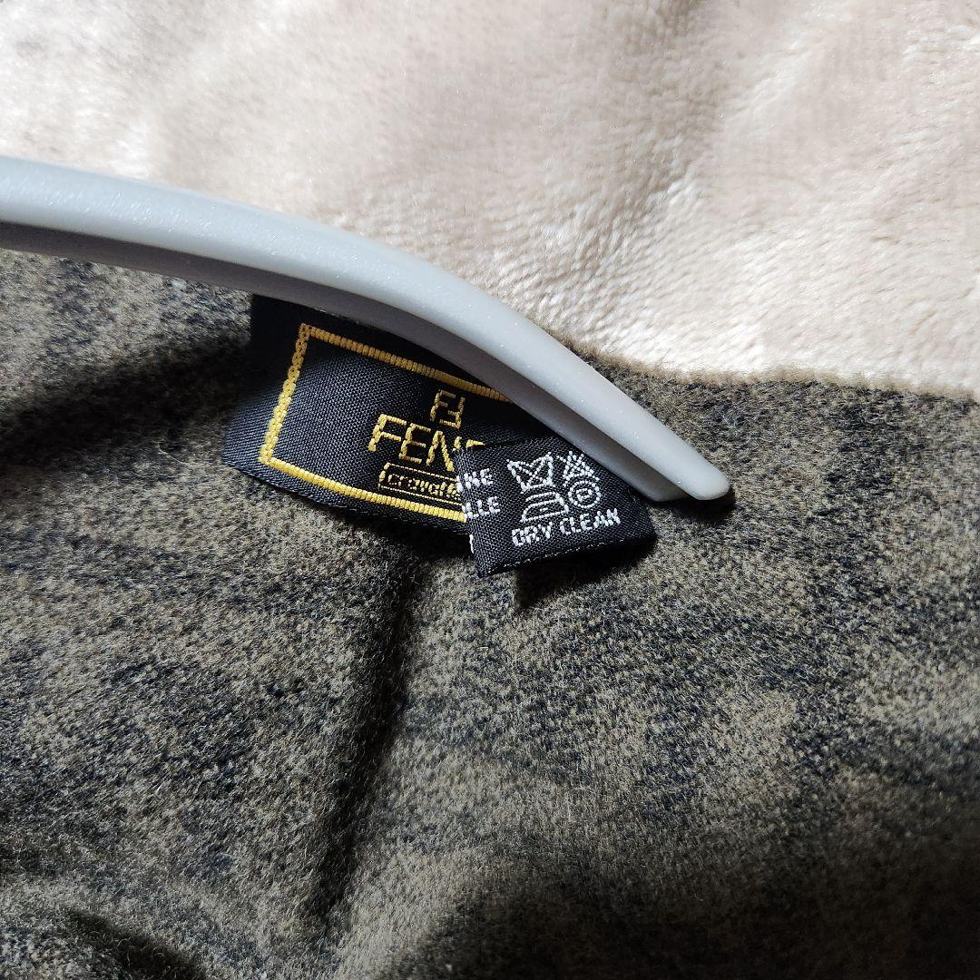 FENDI ズッカ柄ウールマフラーユニセックス ブラウン 系