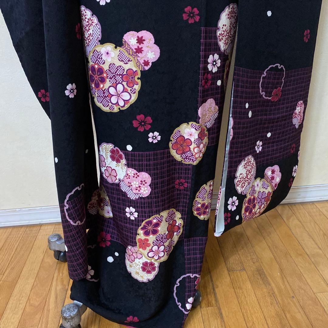 正絹振袖フルセット‼️有名雛屋友禅証 雪輪小花金彩✨ミッキー柄可愛い✨ ショール付