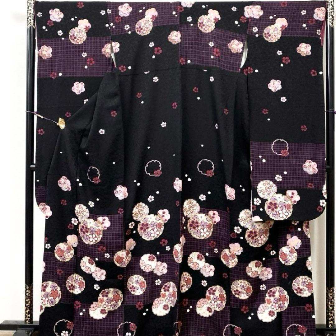 正絹振袖フルセット‼️有名雛屋友禅証 雪輪小花金彩✨ミッキー柄可愛い✨ ショール付