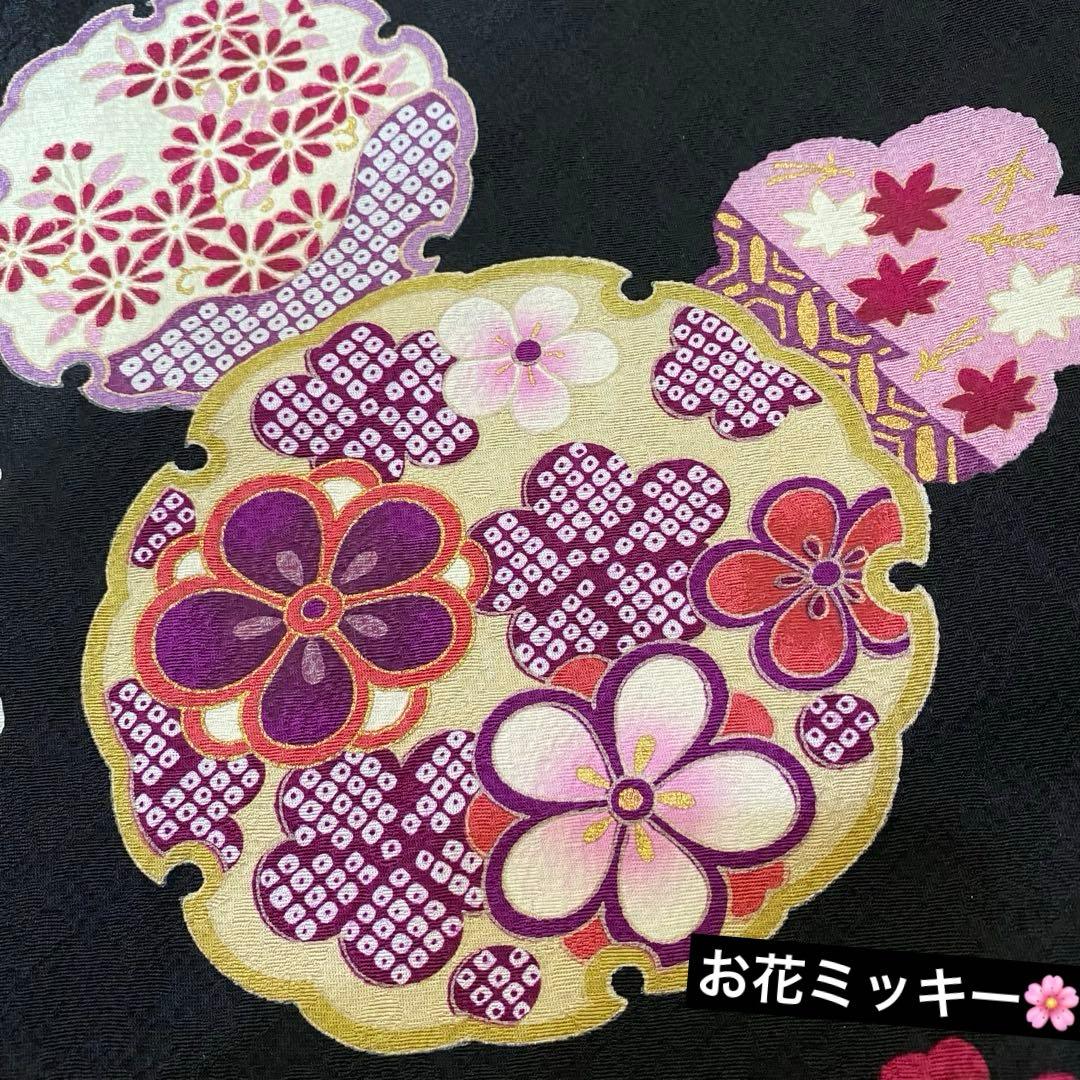正絹振袖フルセット‼️有名雛屋友禅証 雪輪小花金彩✨ミッキー柄可愛い✨ ショール付