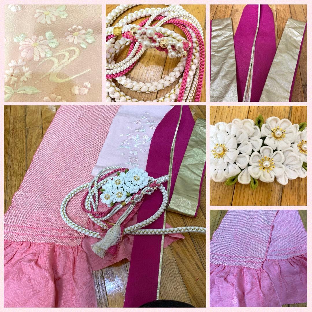 正絹振袖フルセット‼️有名雛屋友禅証 雪輪小花金彩✨ミッキー柄可愛い✨ ショール付
