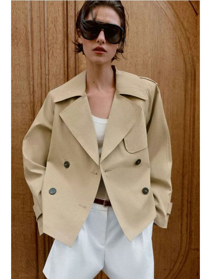ZARA ショートトレンチコート ショルダーパッド付き XS 完売品