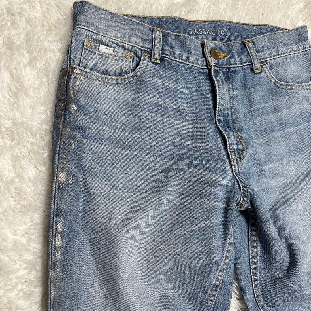 美品 ティーエイサック T-ASSAC 児島デニム サイドペイント ジーンズ 0