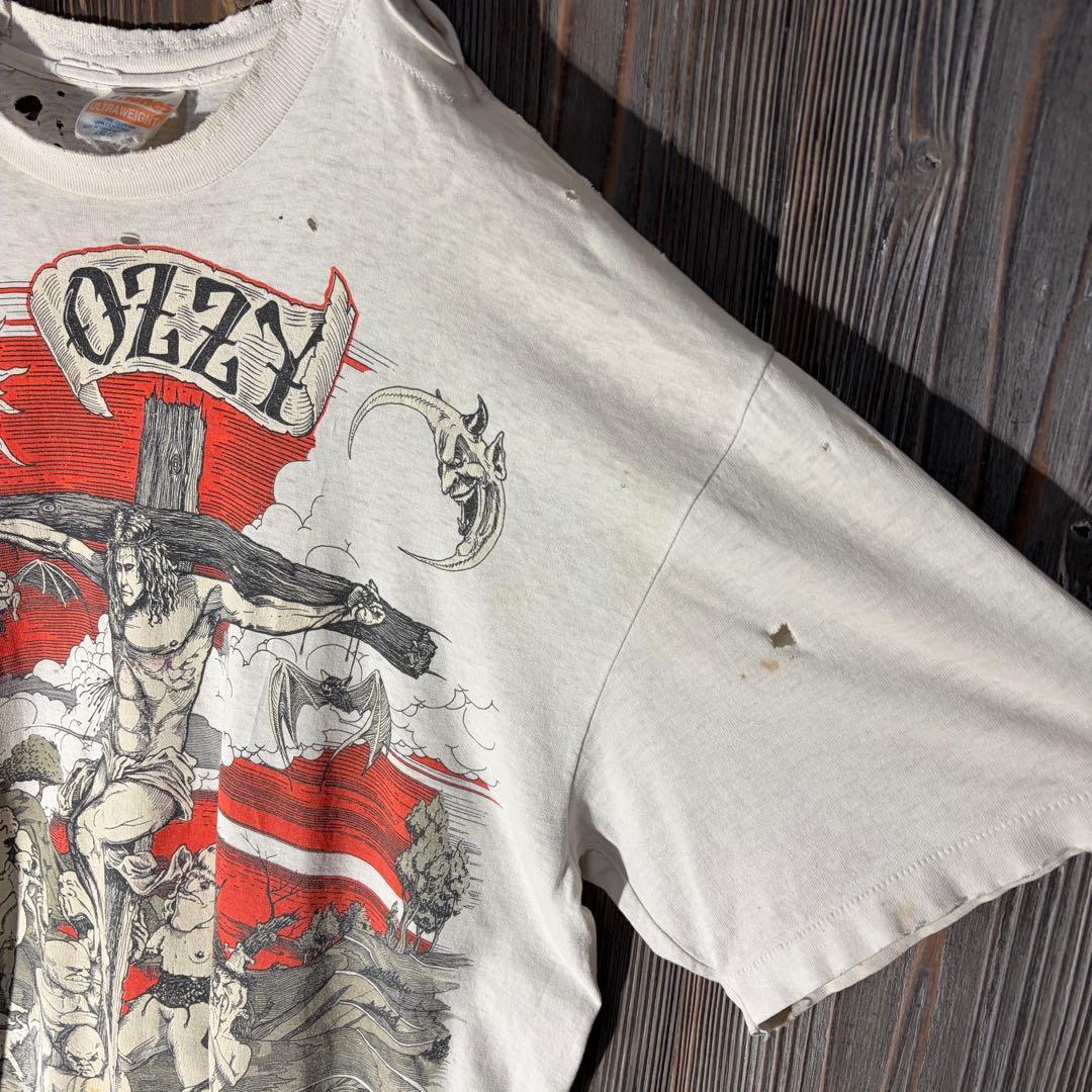 90s Ozzy Osbourne ヴィンテージTシャツ キリスト　一点物　ボロ