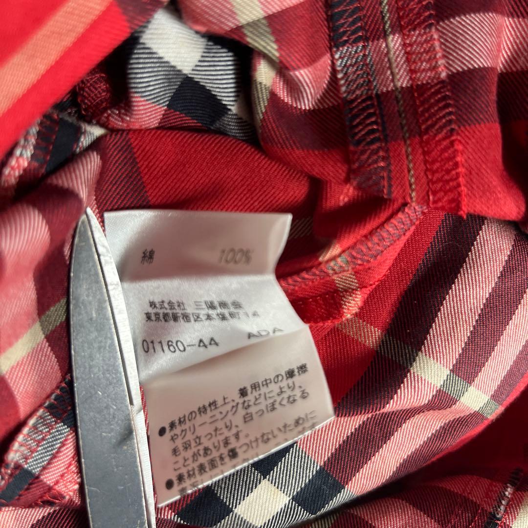 Burberry Blue Label レッド　ノバチェックワンピース 36