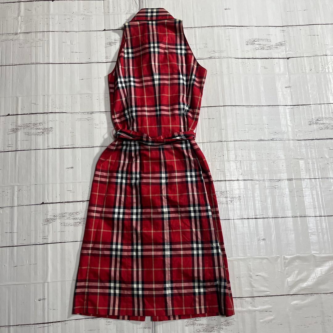 Burberry Blue Label レッド　ノバチェックワンピース 36