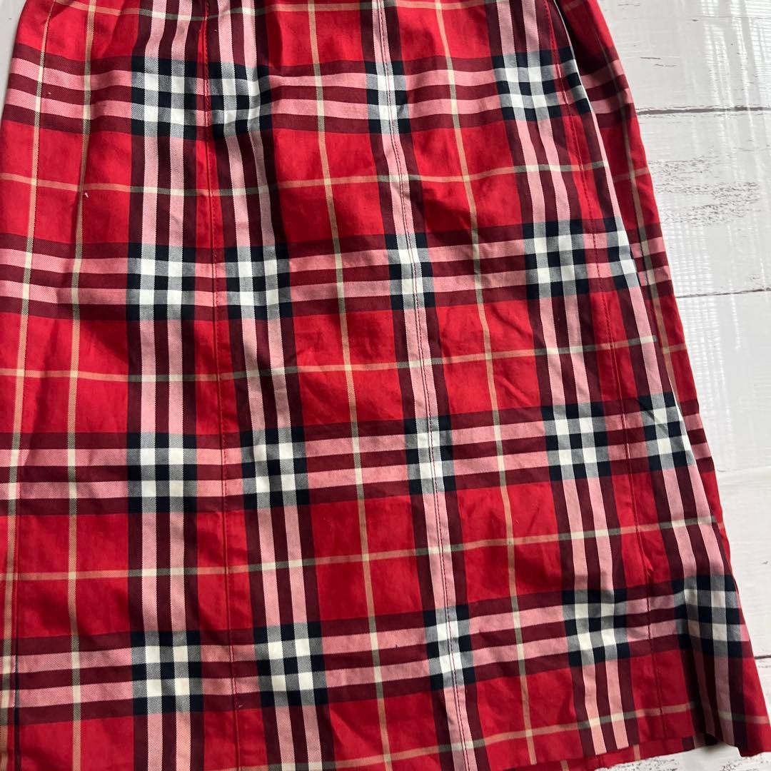 Burberry Blue Label レッド　ノバチェックワンピース 36