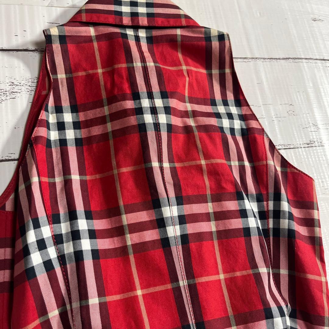 Burberry Blue Label レッド　ノバチェックワンピース 36