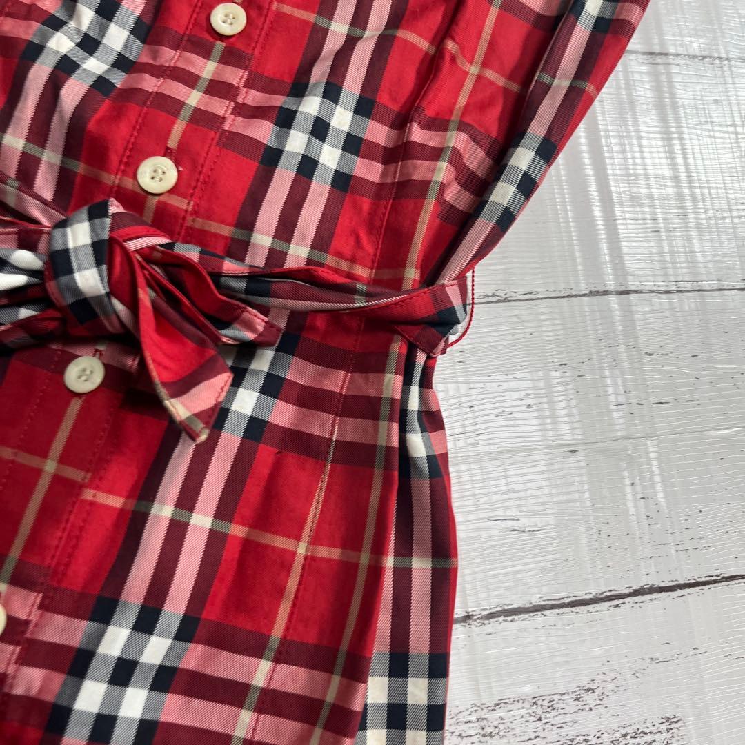 Burberry Blue Label レッド　ノバチェックワンピース 36