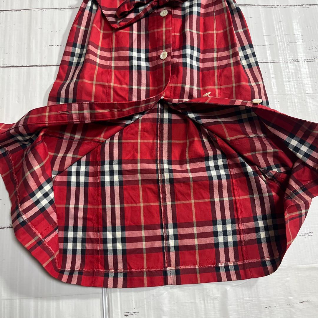 Burberry Blue Label レッド　ノバチェックワンピース 36