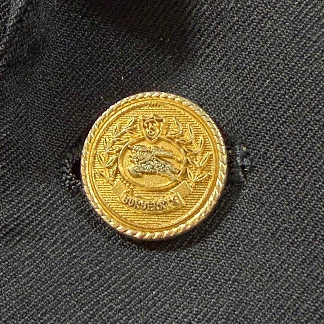 美品 バーバリー 紺ブレ 刻印金ボタン ネイビー シングル XL