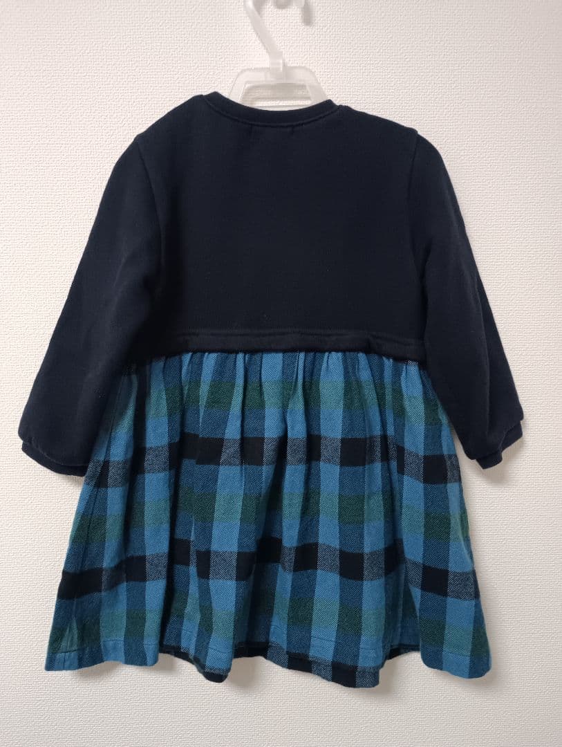 美品 familiar 90cm ワンピース ネイビー