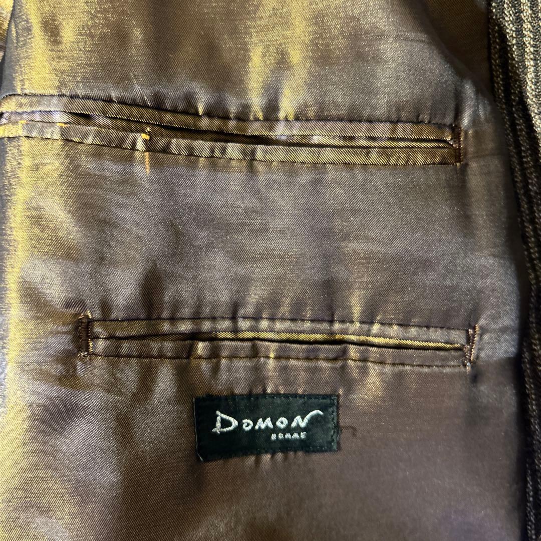 【美品】DOMON_ドモン_上下スーツ_ダブル_毛95%ナイロン5%