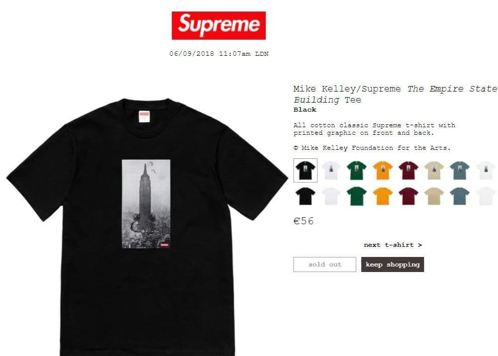 トップス Supreme MikeKeley Empire St Building TEE