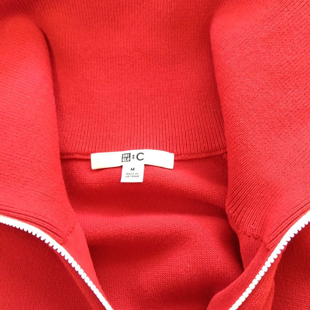 【未使用】UNIQLO C ミラノリブフルジップカーディガン RED Mサイズ