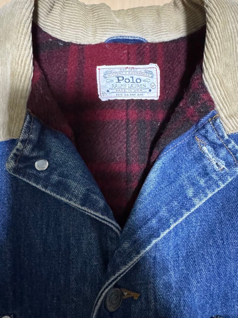 80s〜　POLO RALPH LAUREN USA製 白タグデニムカバーオール